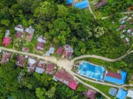 Desa Dulumai dari udara. Desa Dulumai merupakan salah satu desa yang terletak jauh dari keramaian kota. Foto : Mosintuwu/Ray