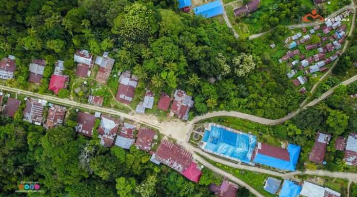 Desa Dulumai dari udara. Desa Dulumai merupakan salah satu desa yang terletak jauh dari keramaian kota. Foto : Mosintuwu/Ray