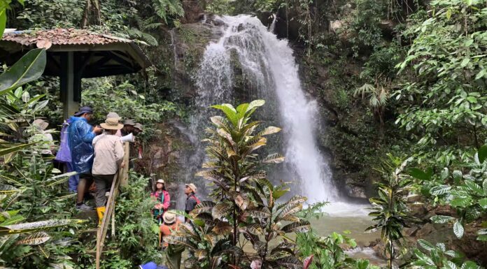 Air terjun Kandela, desa Tindoli, kecamatan Pamona Tenggara. Hanya berjarak sekitar 400 meter dari pusat pemukiman. (foto :dok. Institut Mosintuwu)